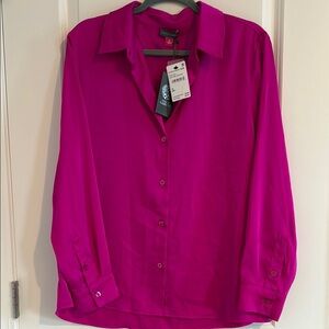 Vince Camuto Pink Cuffed Sleeve Button Down Shirt